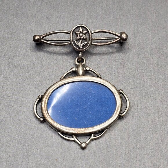 VTG Sterling Silver Photo Brooch 2x1.5" Glass Frame Signed REO 8.35g USA Made - Picture 1 of 7